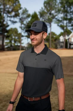 Men's Heathered Two-Tone Golf Polo-Three Sixty Six New