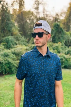 Men’s Print Golf Polos-Three Sixty Six Sale