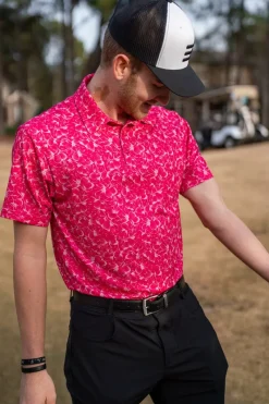 Men’s Print Golf Polos-Three Sixty Six Sale
