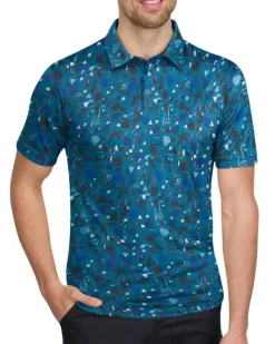 Men’s Print Golf Polos-Three Sixty Six Hot