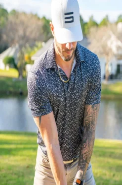 Men’s Print Golf Polos-Three Sixty Six Hot