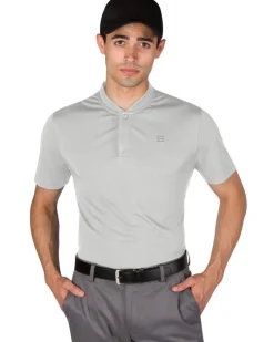 Men's Solid Collarless Golf Polo-Three Sixty Six New