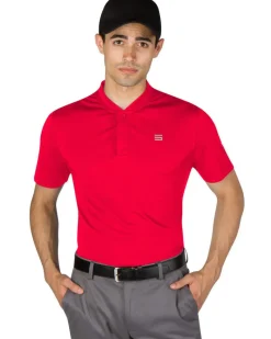 Men's Solid Collarless Golf Polo-Three Sixty Six New