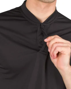 Men's Solid Collarless Golf Polo-Three Sixty Six New