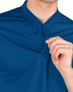 Men's Solid Collarless Golf Polo-Three Sixty Six New