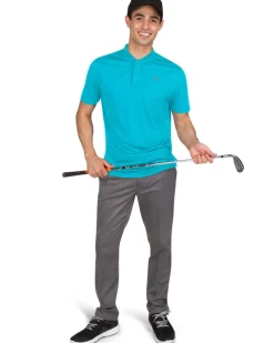 Men's Solid Collarless Golf Polo-Three Sixty Six New