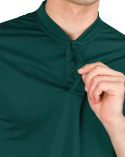 Men's Solid Collarless Golf Polo-Three Sixty Six New