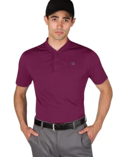 Men's Solid Collarless Golf Polo-Three Sixty Six New