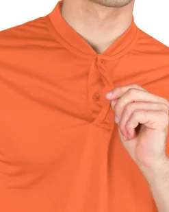 Men's Solid Collarless Golf Polo-Three Sixty Six New