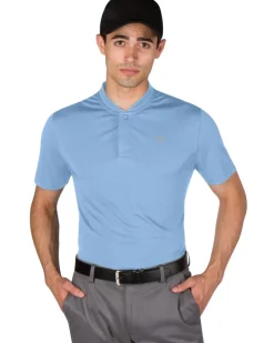Men's Solid Collarless Golf Polo-Three Sixty Six New
