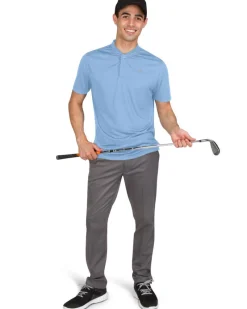 Men's Solid Collarless Golf Polo-Three Sixty Six New