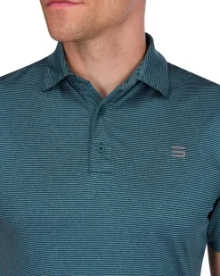 Men’s Thin-Striped Golf Polo Shirt-Three Sixty Six Discount