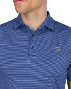 Men’s Thin-Striped Golf Polo Shirt-Three Sixty Six Discount