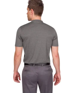 Men's Thin-Striped Collarless Golf Polos-Three Sixty Six Discount