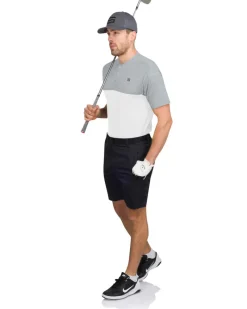 Two Tone Collarless Golf Polo-Three Sixty Six Discount