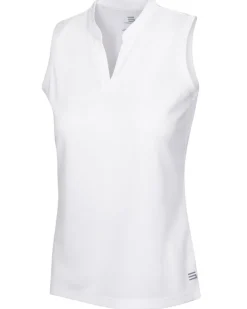 Women's Waffle-Textured Collarless Golf Polo-Three Sixty Six Discount