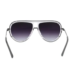 Ivy Luxe - Clear Black Tangle-Free Unisex Round Aviator Sunglasses-TopFoxx Best