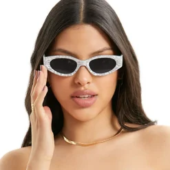 Kat x Money Moves - Silver Women's Cateye Sunglasses-TopFoxx Fashion