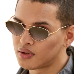 Lucky Star - Faded Brown & Gold Unisex Sunglasses-TopFoxx Best