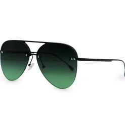 Smaller Megan 2 - Dark Green Metal Aviator Sunglasses-TopFoxx Discount