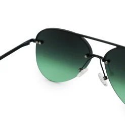 Smaller Megan 2 - Dark Green Metal Aviator Sunglasses-TopFoxx Discount