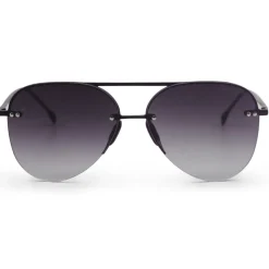 Smaller Megan 2 Faded Black - Tangle Free Women's Aviator Sunglasses-TopFoxx Outlet