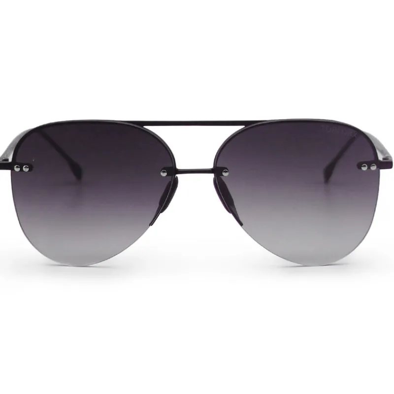 Smaller Megan 2 Faded Black - Tangle Free Women's Aviator Sunglasses-TopFoxx Outlet