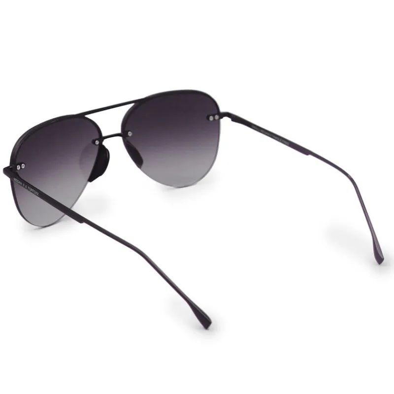 Smaller Megan 2 Faded Black - Tangle Free Women's Aviator Sunglasses-TopFoxx Outlet
