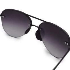 Smaller Megan 2 Faded Black - Tangle Free Women's Aviator Sunglasses-TopFoxx Outlet