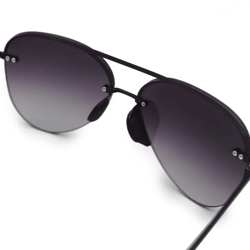 Smaller Megan 2 Faded Black - Tangle Free Women's Aviator Sunglasses-TopFoxx Outlet