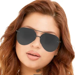 Smaller Megan 2 Jet - Tangle Free Unisex Aviator Sunglasses-TopFoxx Sale
