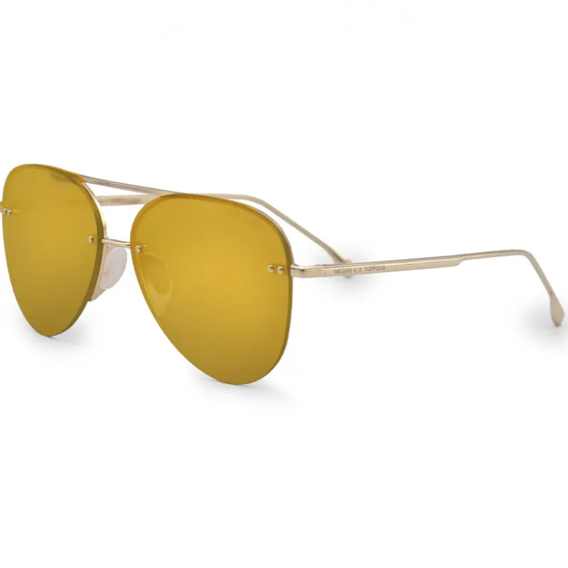 Smaller Megan 2 Mirrored Bronze - Tangle Free Women's Aviator Sunglasses-TopFoxx Online