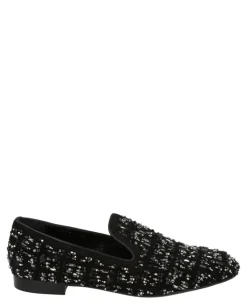 Suede Bead-Embellished Slippers-Versace Clearance