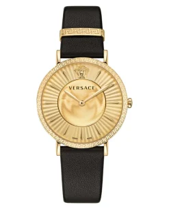 V-Eternal Leather Watch-Versace Fashion