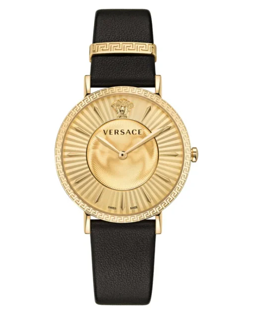 V-Eternal Leather Watch-Versace Fashion