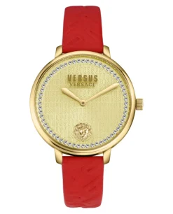 La Villette Crystal Leather Watch-Versus Versace Hot
